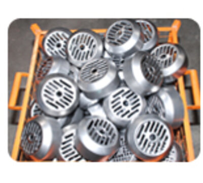 Stamped components stacked ready for finishing